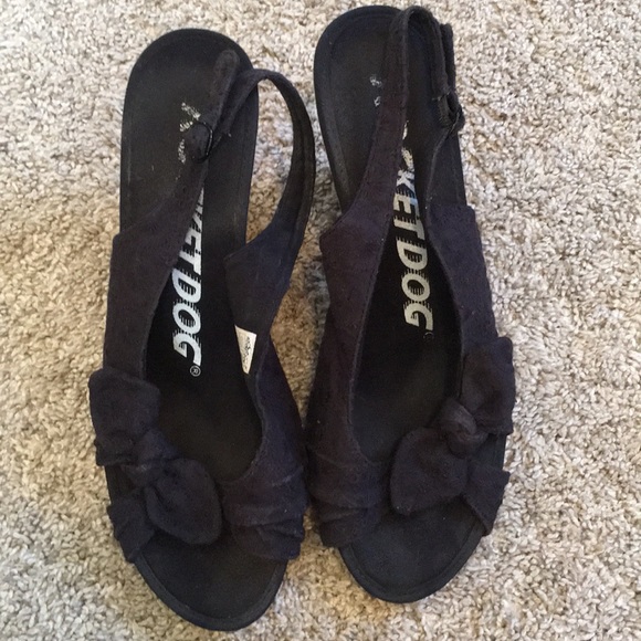 Rocket Dog Open-Back Wedges with Lace Detail - Picture 1 of 6